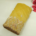Yellow Bird Cutdana Embroidery Kanjivaram Tissue Fabric VI-34997