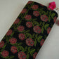 Black Floral Embroidery Pure Cotton Fabric MJF-30667
