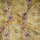 Yellow Floral Print Cotton Linen Fabric RT-30962