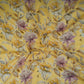 Yellow Floral Print Cotton Linen Fabric RT-30962