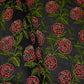 Black Floral Embroidery Pure Cotton Fabric MJF-30667