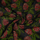 Black Floral Embroidery Pure Cotton Fabric MJF-30667