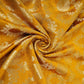 Mustard Floral Jaal Raw Silk Fabric CW-32522