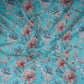 Sky Blue Floral Print Cotton Linen Fabric RT-30974