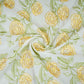 Cream Floral Embroidery Pure Cotton Fabric MJF-30669