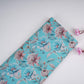Sky Blue Floral Print Cotton Linen Fabric RT-30974