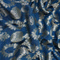 Navy Blue Floral Jaal Raw Silk Fabric CW-32521