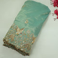 Sky Blue Bird Cutdana Embroidery Kanjivaram Tissue Fabric VI-34999