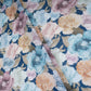 Navy Blue Floral Print Cotton Linen Fabric RT-30975