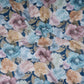 Navy Blue Floral Print Cotton Linen Fabric RT-30975