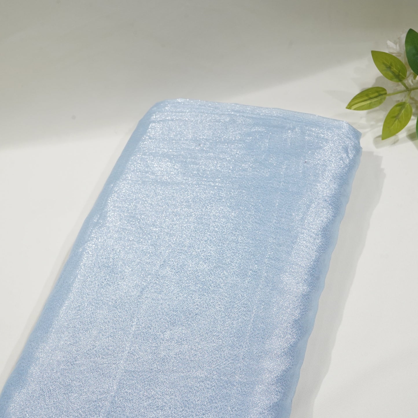 Sky Blue Solid Shimmer Organza Shimmer Fabric CF-13267