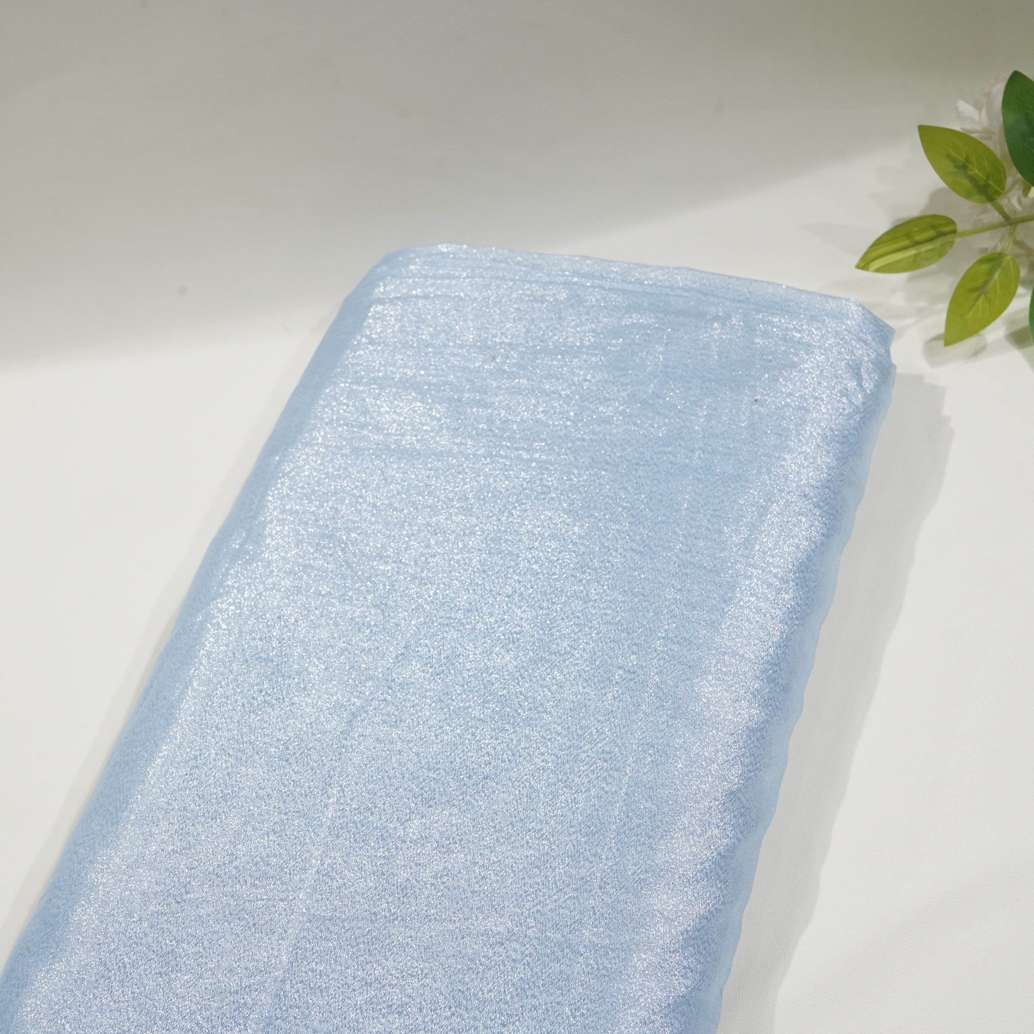 Sky Blue Solid Shimmer Organza Shimmer Fabric CF-13267