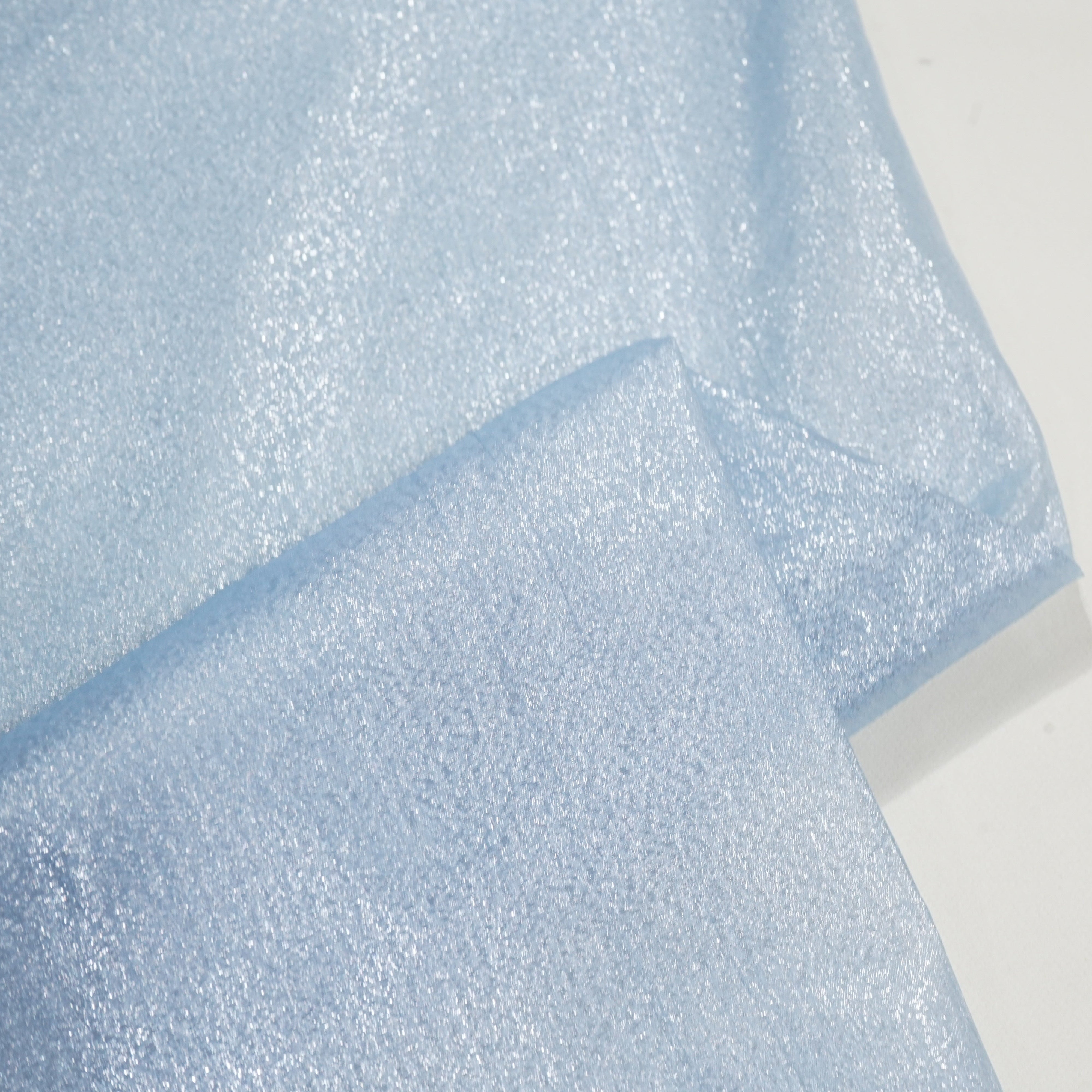 Sky Blue Solid Shimmer Organza Shimmer Fabric CF-13267