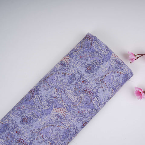 Lavender Floral Print Cotton Linen Fabric RT-30976