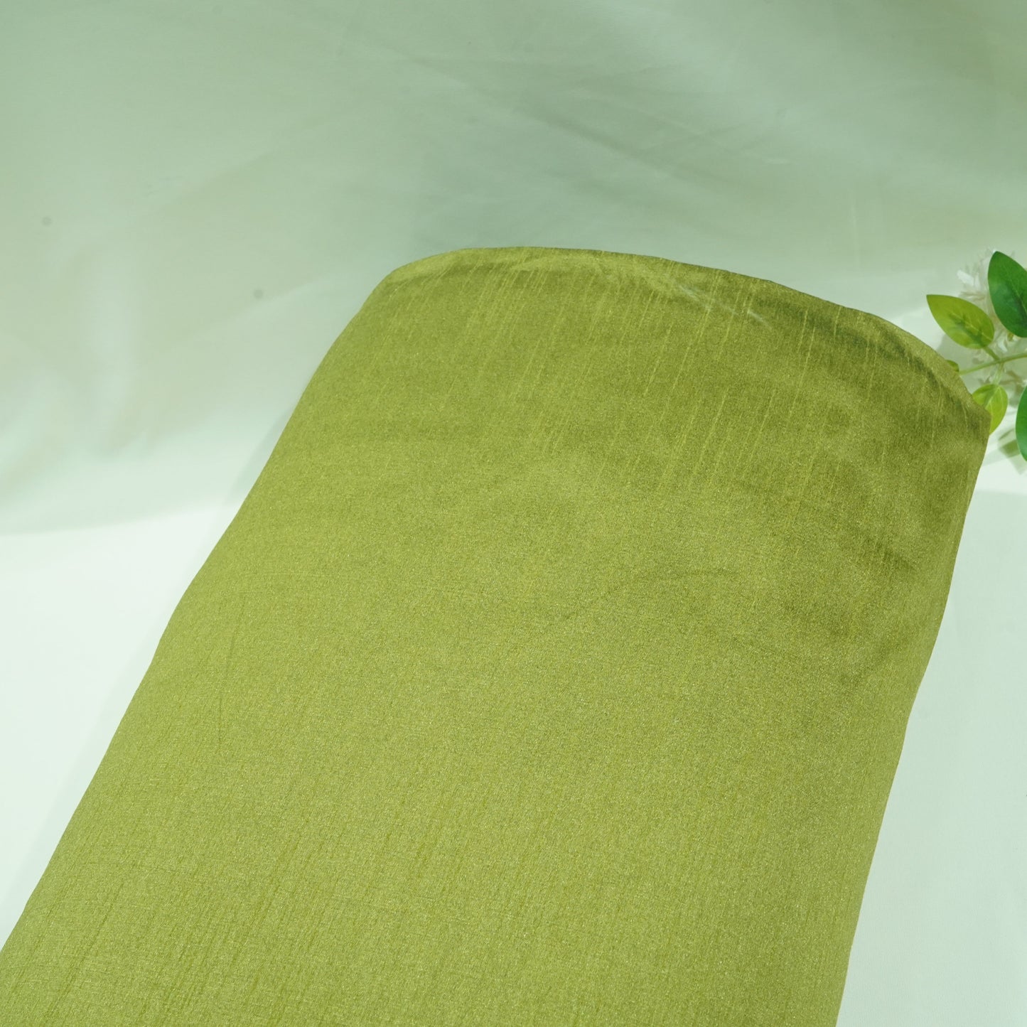 Olive Green Dupian Silk Fabric KRE-15599