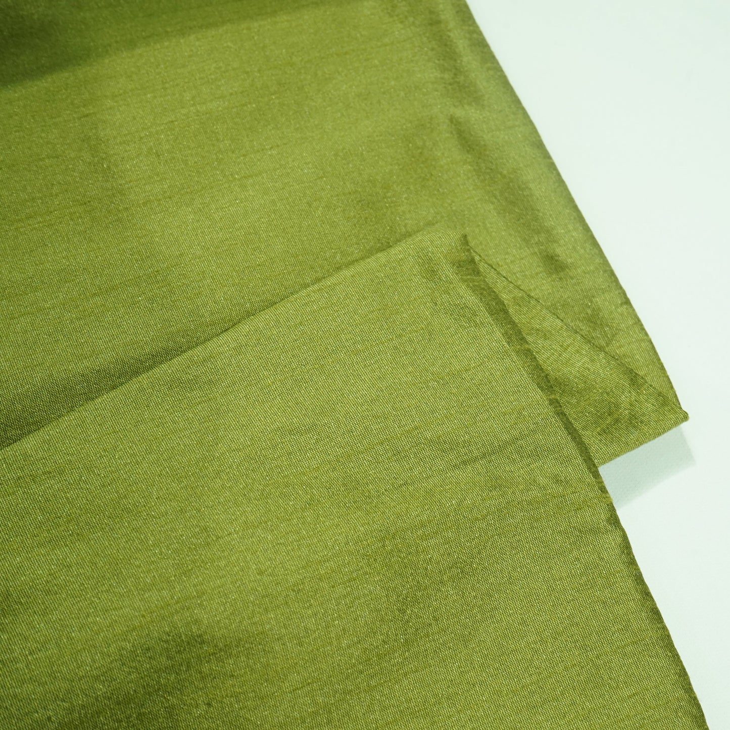 Olive Green Dupian Silk Fabric KRE-15599