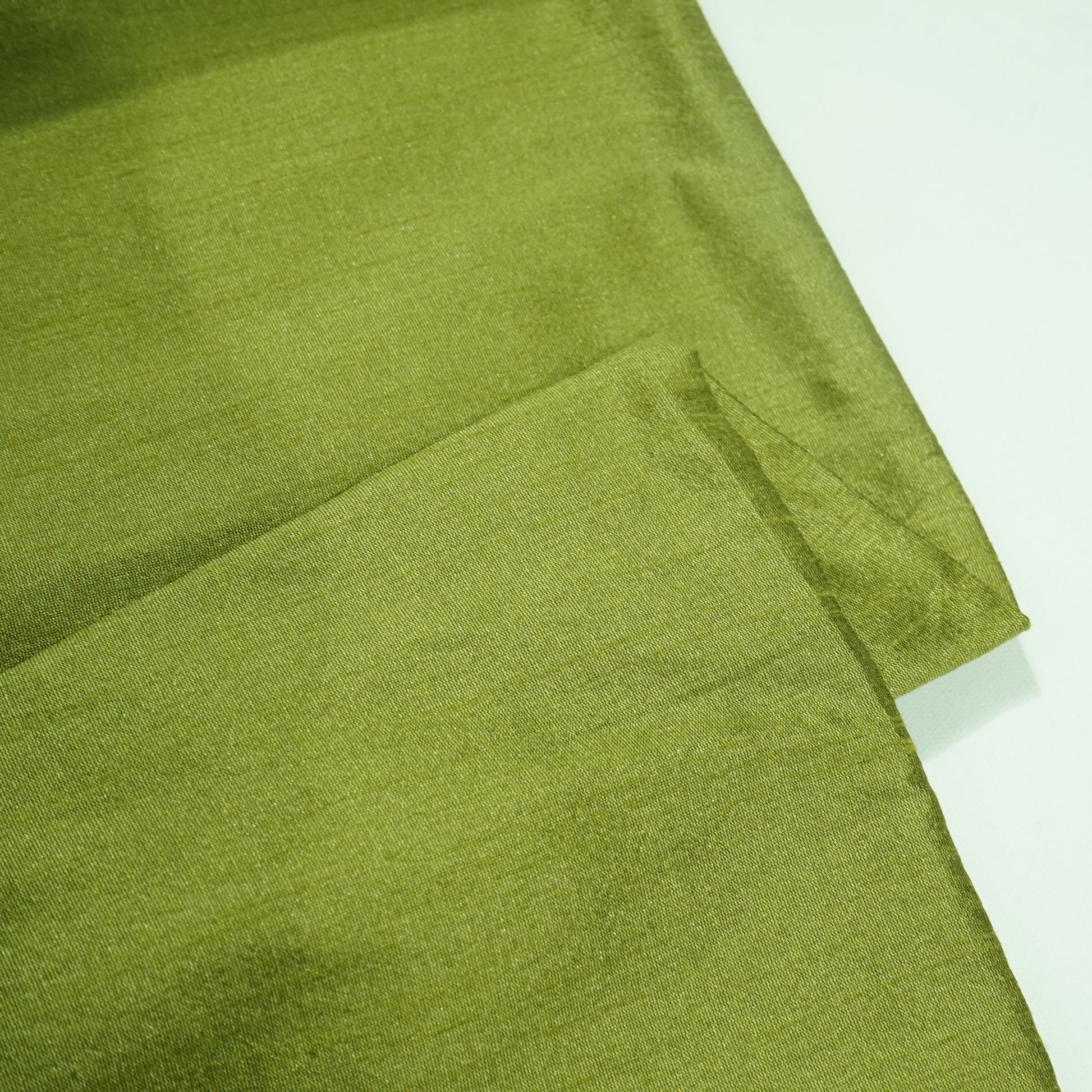 Olive Green Dupian Silk Fabric KRE-15599