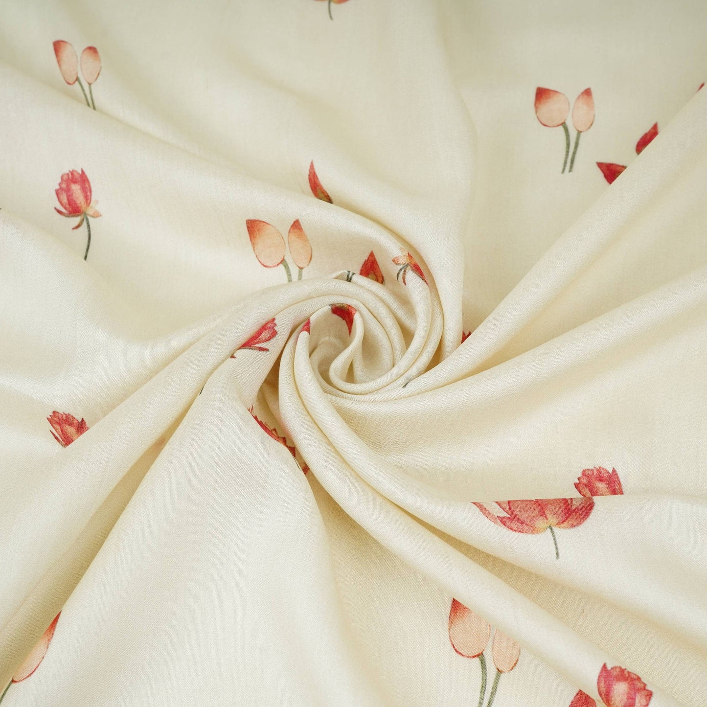 Off White Pichwai With Border Chiniya Silk Fabric CW-32577