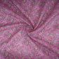 Dark Pink Floral Print Cotton Linen Fabric RT-30968