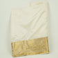 Off White Dyeable Zari Border Work Chiniya Silk Fabric CW-32583