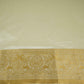 Off White Dyeable Zari Border Work Chiniya Silk Fabric CW-32583