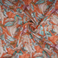 Orange Floral Print Cotton Linen Fabric RT-30967