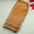 Orange Floral Buti Cutdana Embroidery Kanjivaram Tissue Fabric VI-35004