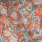 Orange Floral Print Cotton Linen Fabric RT-30967