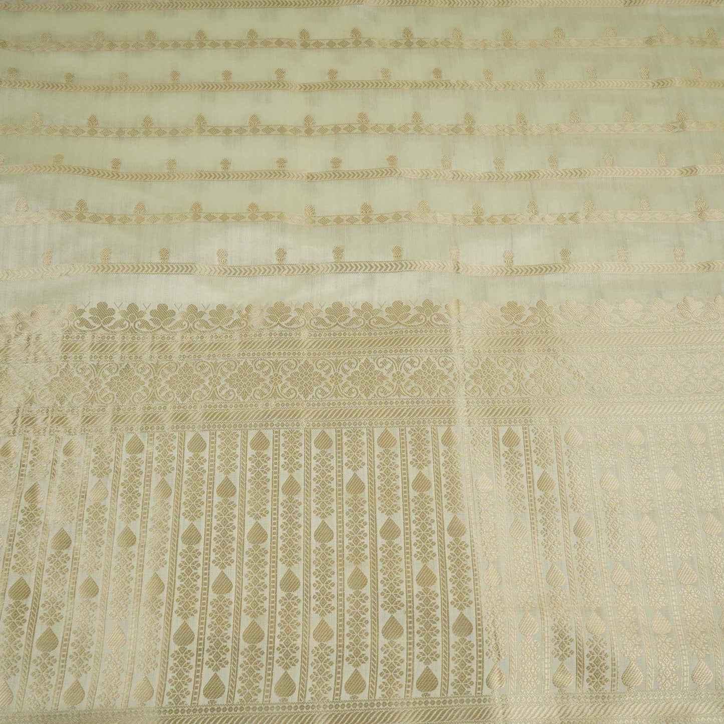Off White Dyeable Jaal Chiniya Silk Fabric CW-32585