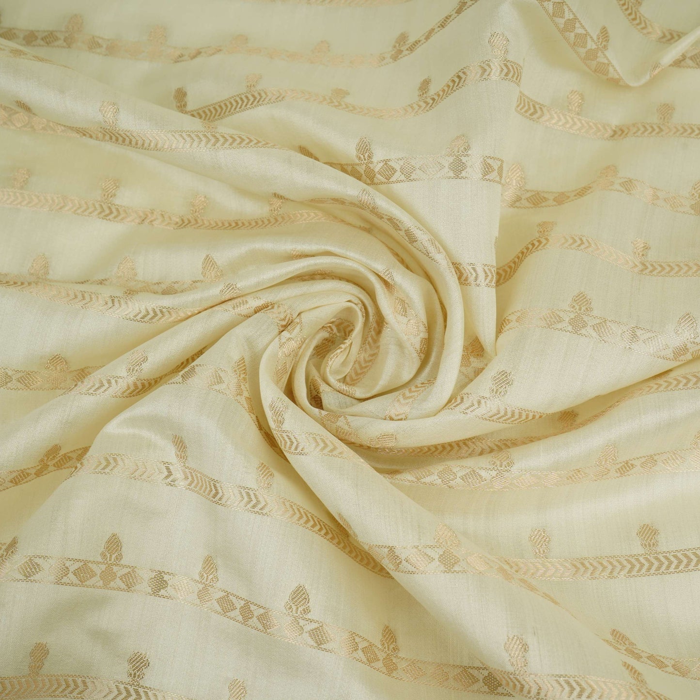 Off White Dyeable Jaal Chiniya Silk Fabric CW-32585