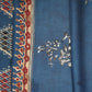 Blue Traditional Print Gaji Silk Fabric