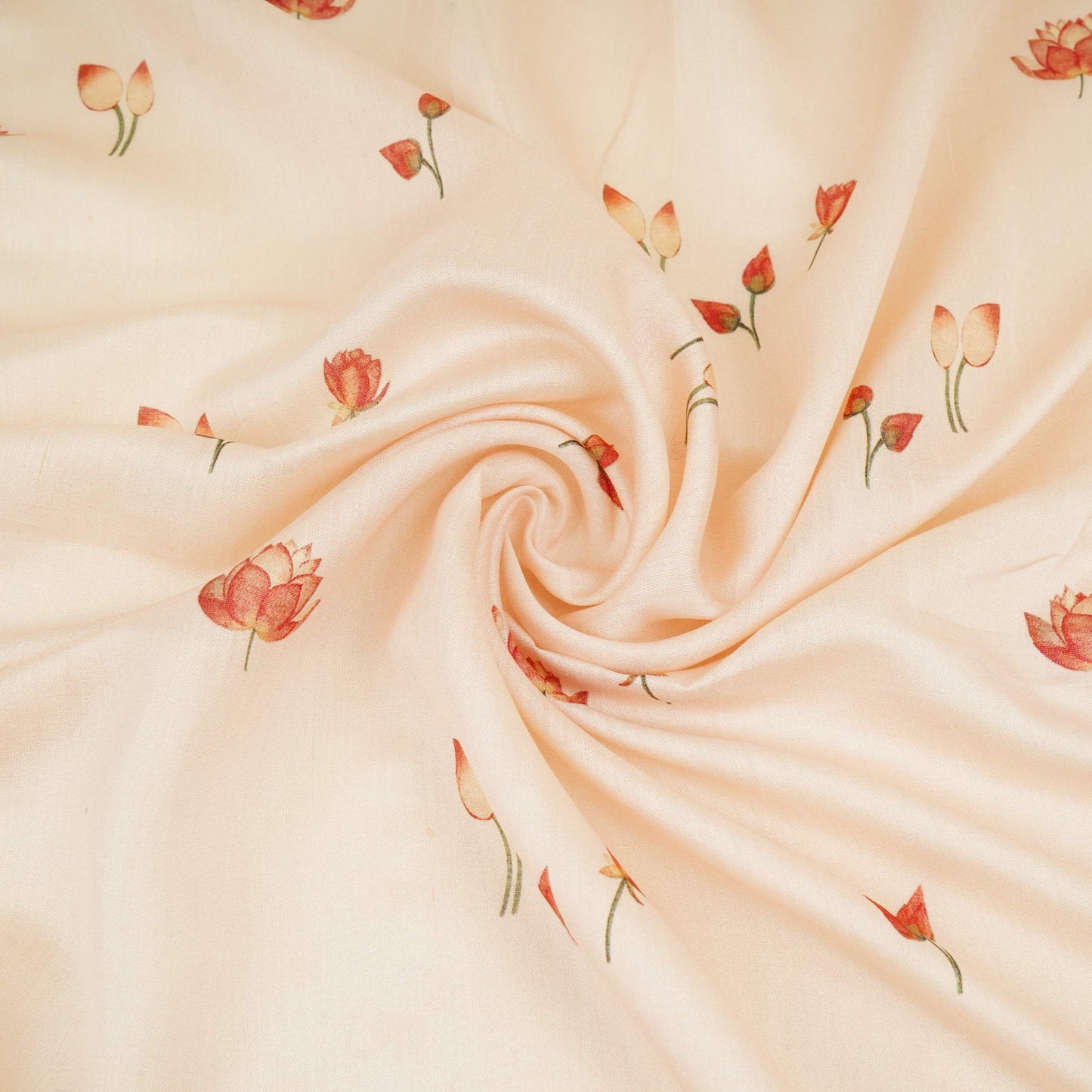 Off White Pichwai With Border Chiniya Silk Fabric CW-32578