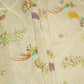 Off White Hand Painted Madhubani Weaving Munga Silk Fabric CW-32580