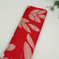 Red Floral Print Natural Crepe Fabric SC-34522