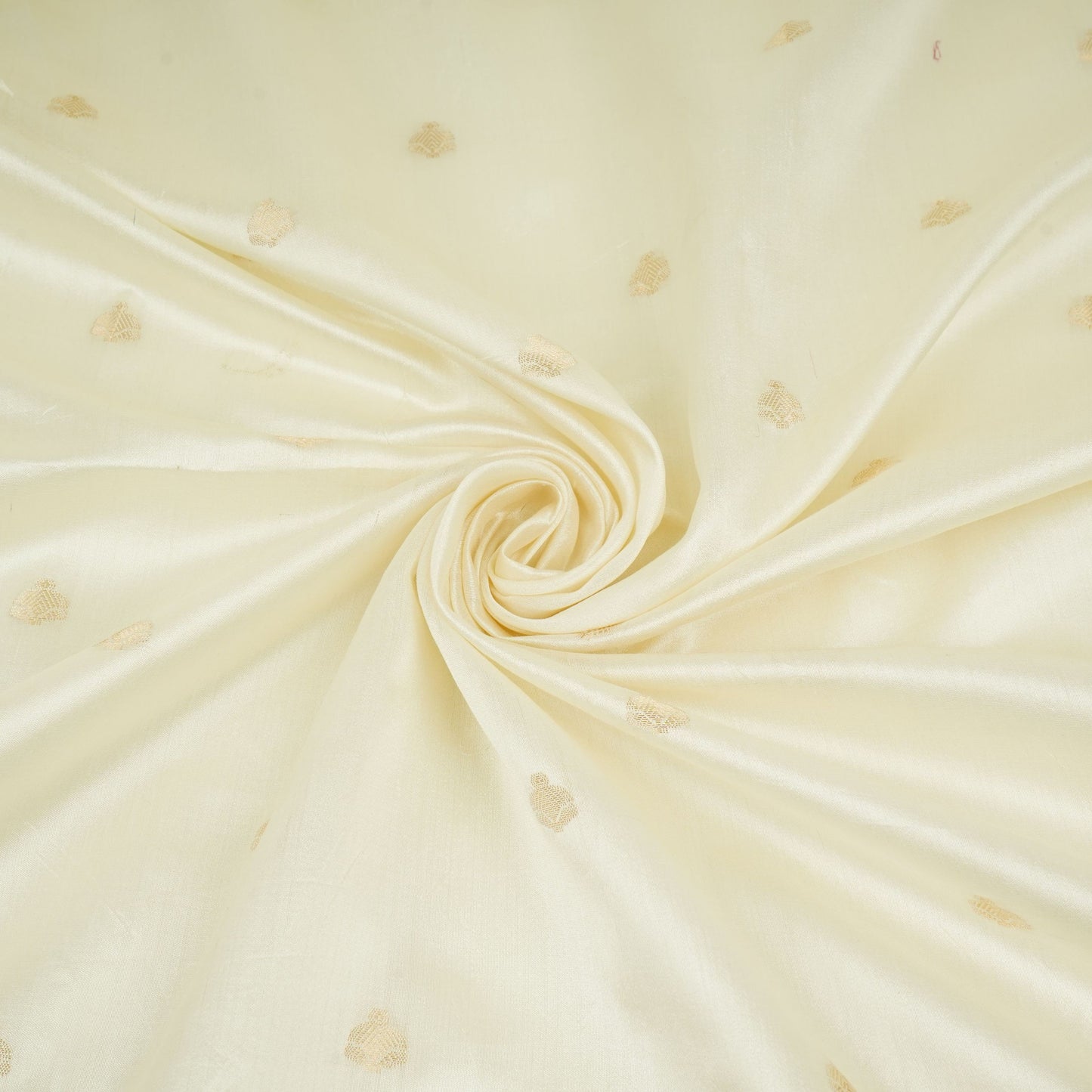 Off White Dyeable Zari Buti Chiniya Silk Fabric CW-32586
