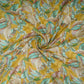 Mustard Yellow Floral Print Cotton Linen Fabric RT-30971