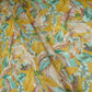 Mustard Yellow Floral Print Cotton Linen Fabric RT-30971