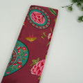 Dusty Rose Floral Print Natural Crepe Fabric SC-34519