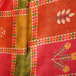 Red Traditional Print Bemberg Gajji Silk