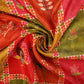 Red Traditional Print Bemberg Gajji Silk