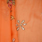Peach Floral Cutdana Embroidery Organza Fabric VF-30624