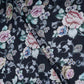 Black Floral Print Cotton Linen Fabric RT-30960
