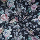 Black Floral Print Cotton Linen Fabric RT-30960