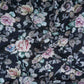 Black Floral Print Cotton Linen Fabric RT-30960