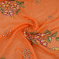 Peach Floral Cutdana Embroidery Organza Fabric VF-30624