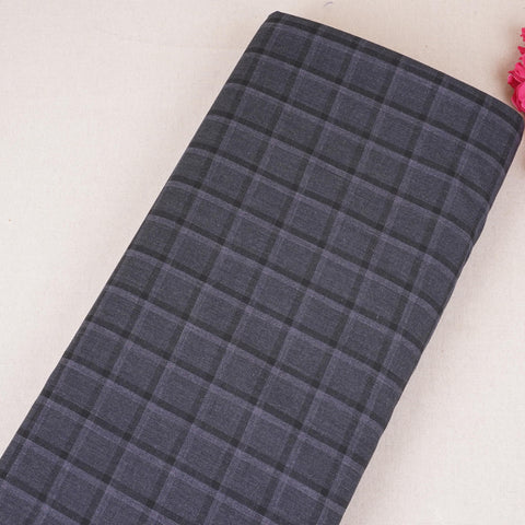 Baby Purple Check Print Suiting Fabric MF-29412