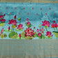 Blue Pichwai With Border Chiniya Silk Fabric CW-32575