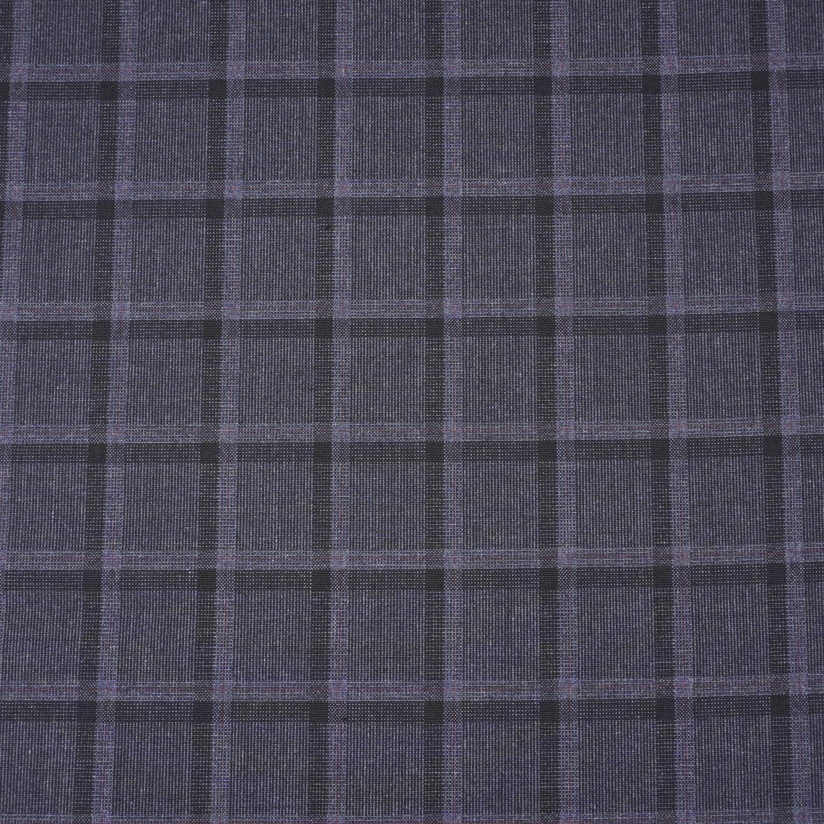 Baby Purple Check Print Suiting Fabric MF-29412 - TradeUNO