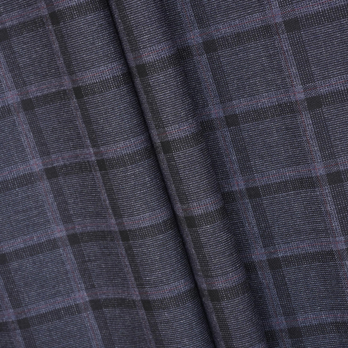 Baby Purple Check Print Suiting Fabric MF-29412 - TradeUNO
