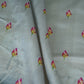 Grey Pichwai With Border Chiniya Silk Fabric CW-32576